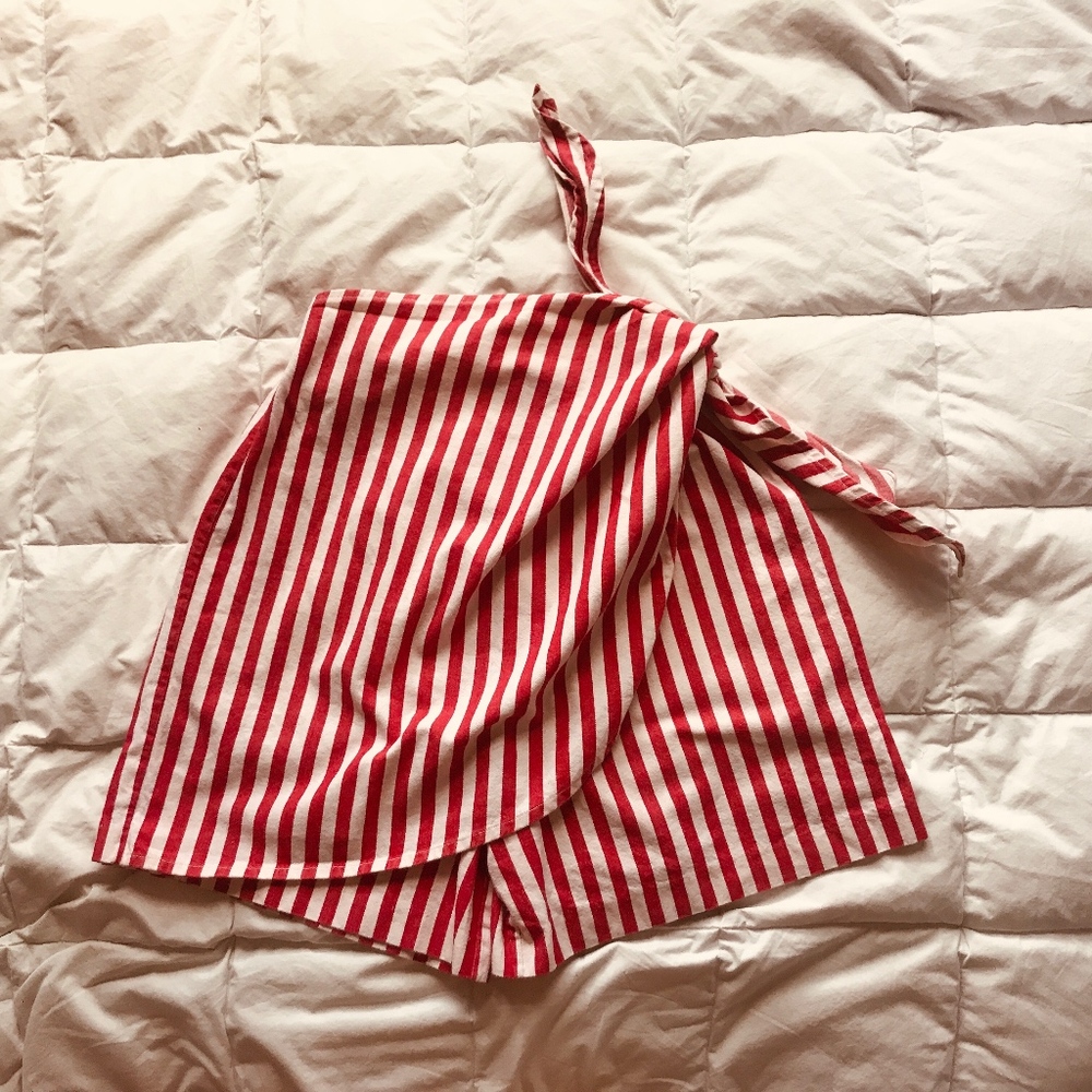 Striped Vintage Wrap Skort